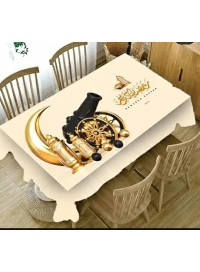 مفرش طاولة وتر بروف سفره رمضان جلد تقيل رمضان كريم مقاس 80*130 سم